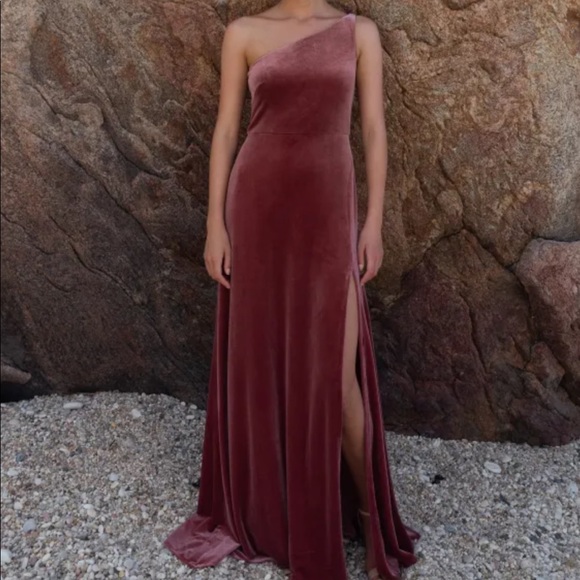 Jenny Yoo BNWT size 8 Cybill dress. English Rose stretch velvet. - Picture 3 of 10